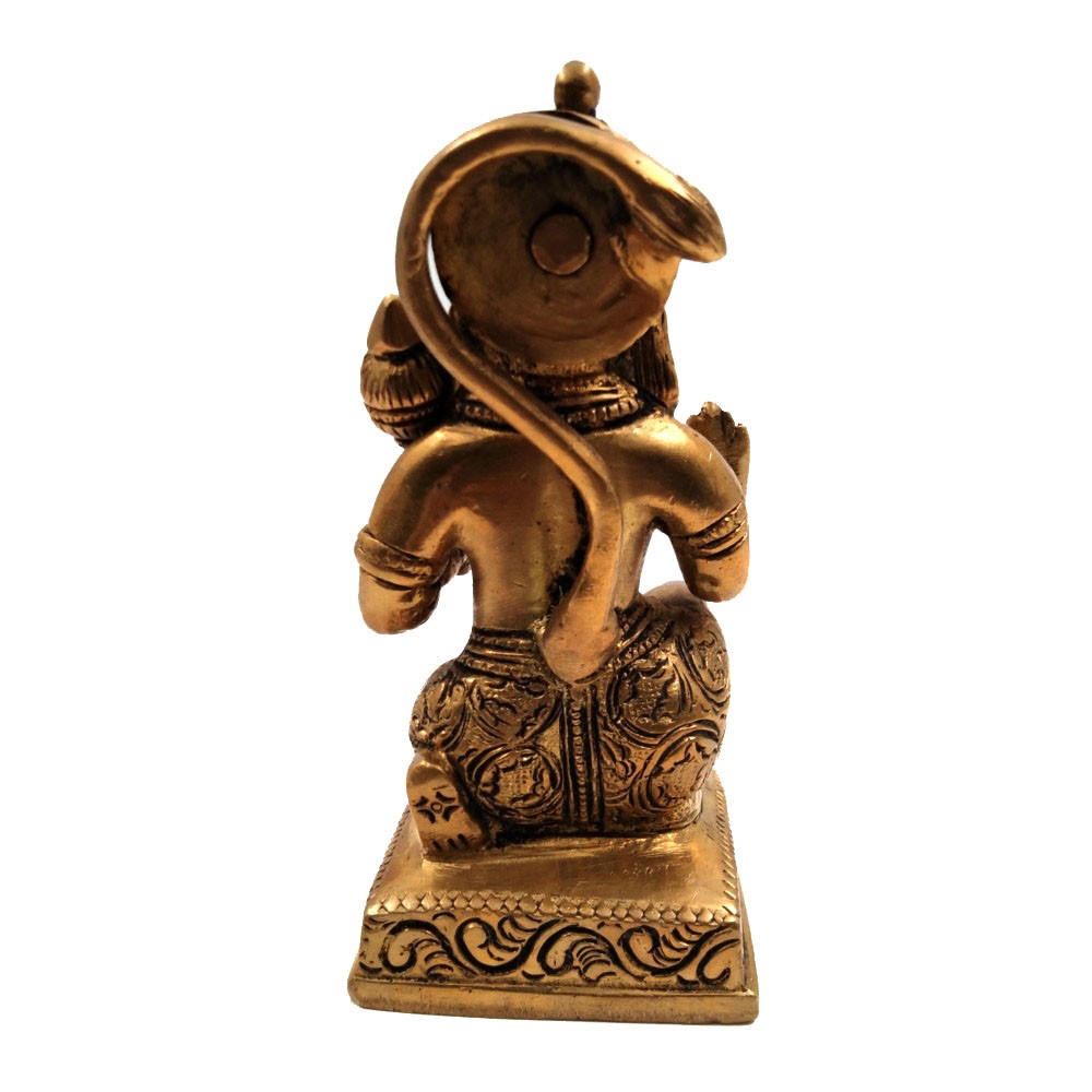 Brass Hanumanji Sitting Idol L2.25" x W2.25" x H5"